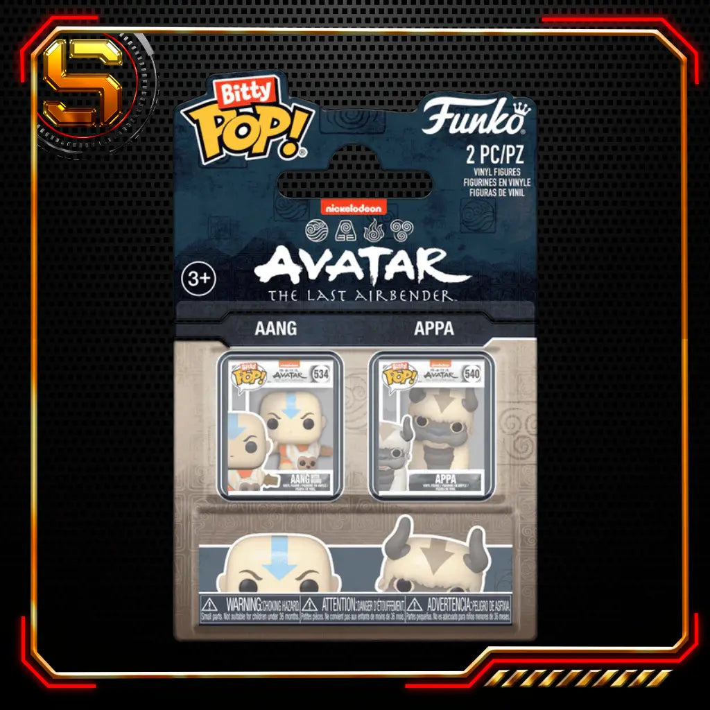 FUNKO BITTY POP ANIMATION AVATAR THE LAST AIRBENDER AANG AND APPA 2 PK