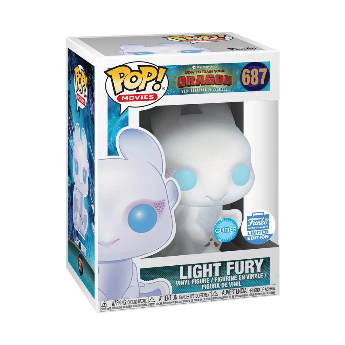 FUNKO POP MOVIES HOW TO TRAIN YOUR DRAGON 3 LIGHT FURY 687