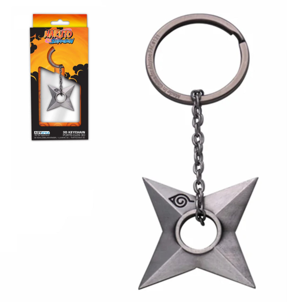 ABYSSE KEYCHAIN ANIME NARUTO SHIPPUDEN SHURIKEN 3D METAL KEYCHAIN