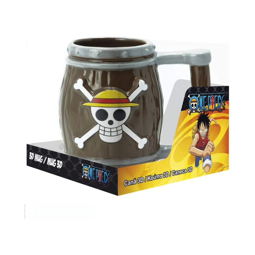ABYSSE MUG ANIME ONE PIECE STRAW HAT SKULL BARREL 3D 12 OZ MUG