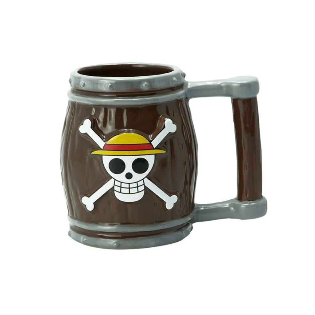 ABYSSE MUG ANIME ONE PIECE STRAW HAT SKULL BARREL 3D 12 OZ MUG
