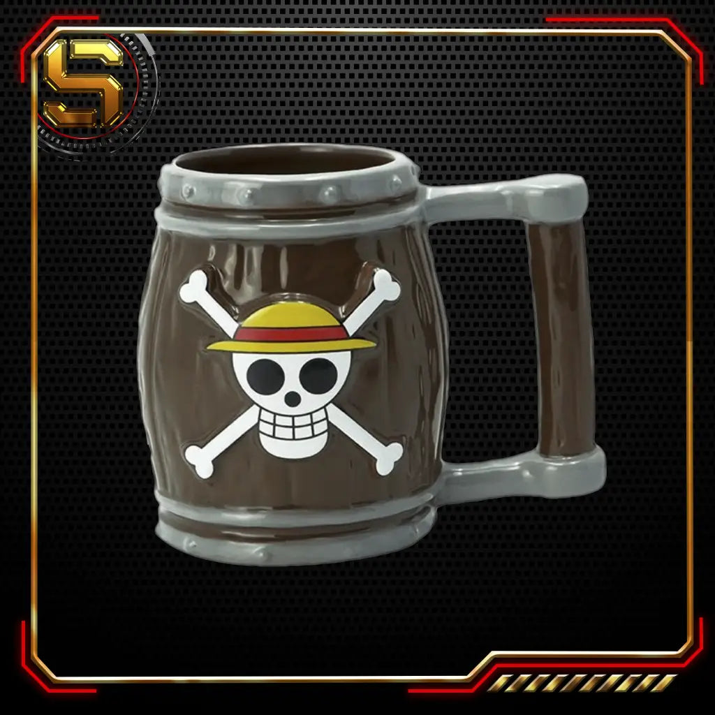 ABYSSE MUG ANIME ONE PIECE STRAW HAT SKULL BARREL 3D 12 OZ MUG