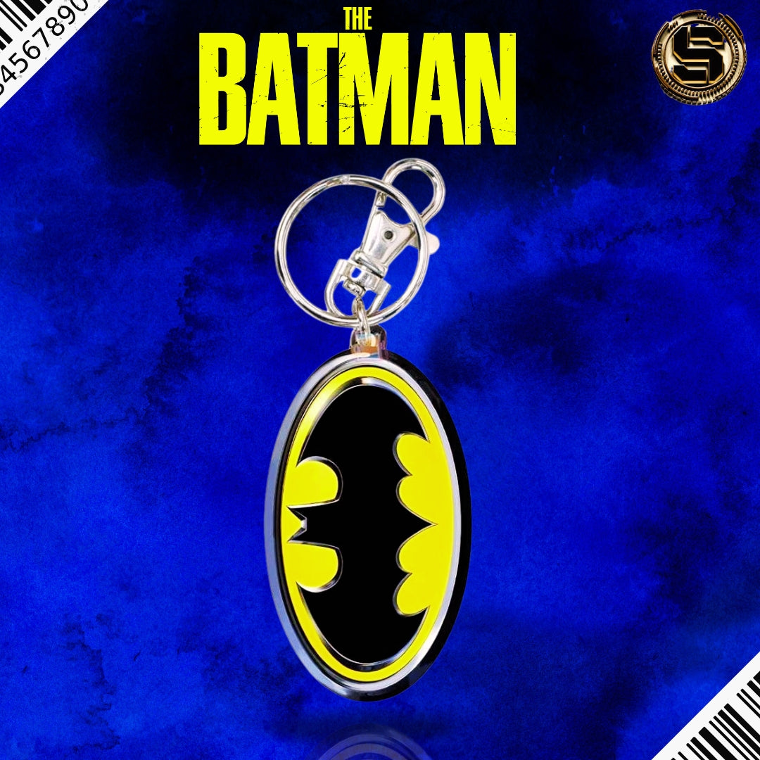 MONOGRAM DC BATMAN LOGO COLOR FILLED PEWTER KEY RING