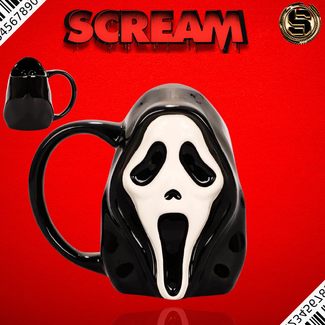 BIOWORLD SCREAM GHOSTFACE SCULPTED CERAMIC 16 OZ MUG