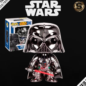 FUNKO POP STAR WARS DARTH VADER CHROME 01 EXCLUSIVO SAHARIS