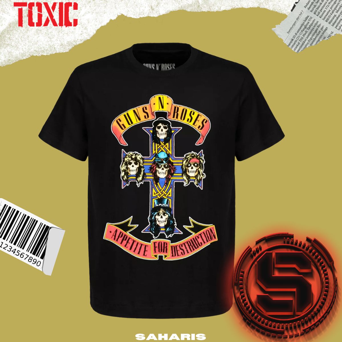 TOXIC PLAYERA ROCKS GUNS N ROSES APPETITE FOR DESTRUCTION