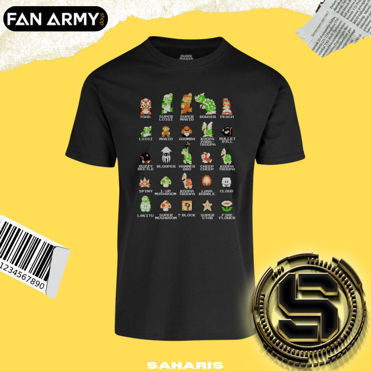 FAN ARMY PLAYERA NINTENDO PIXELS