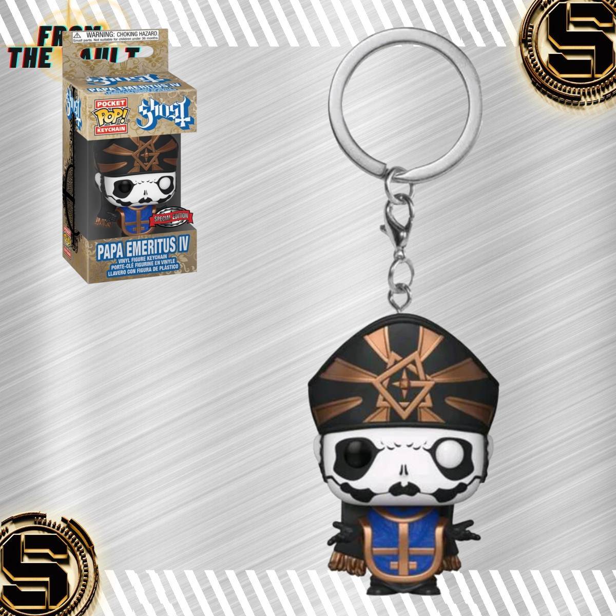 FUNKO KEYCHAIN ROCKS GHOST PAPA EMERITUS IV EXCLUSIVO SAHARIS