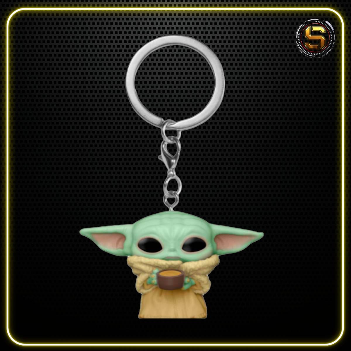 FUNKO KEYCHAIN STAR WARS THE MANDALORIAN THE CHILD WITH CUP