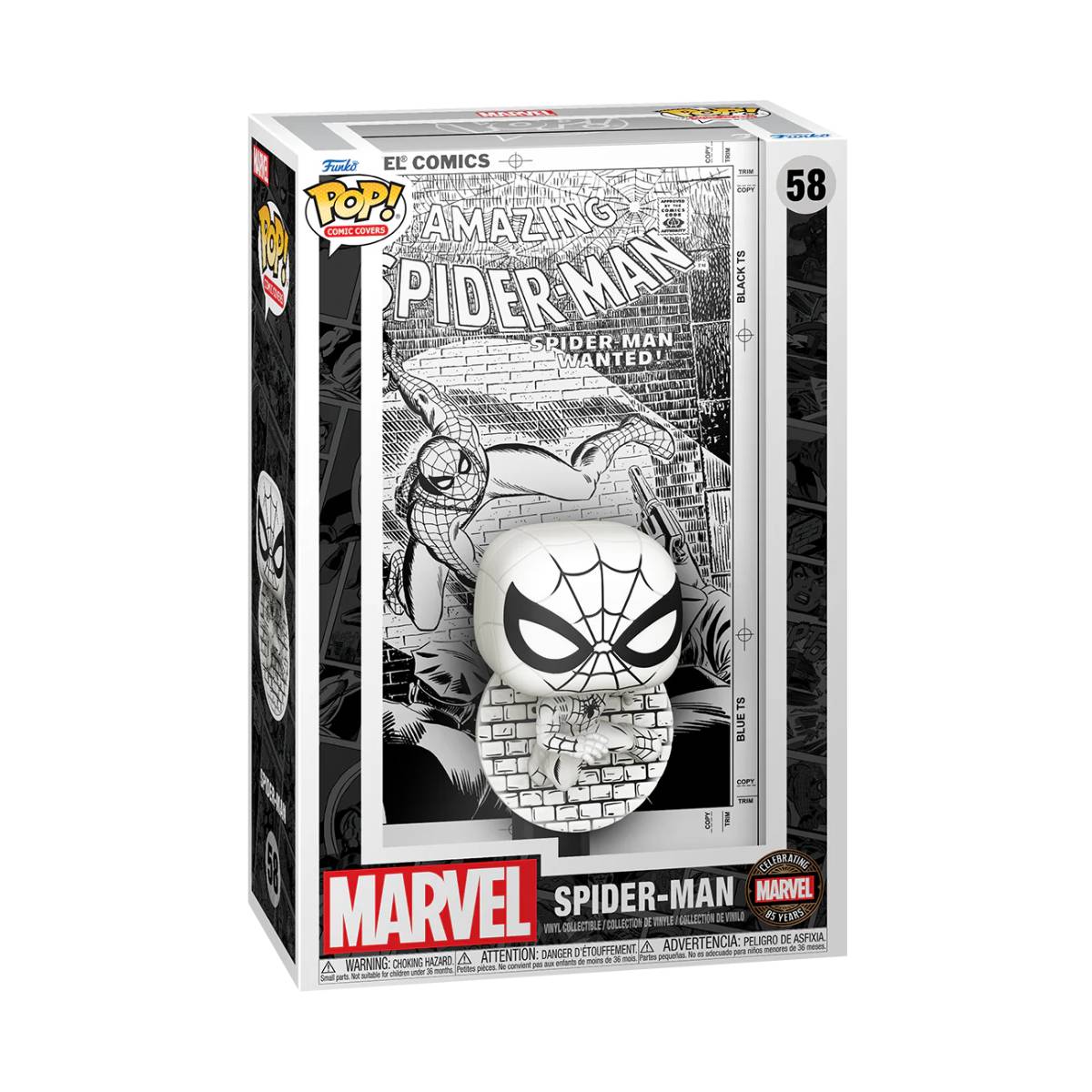 FUNKO POP COMIC COVER MARVEL COMICS 85TH AMAZING SPIDERMAN B&W 58