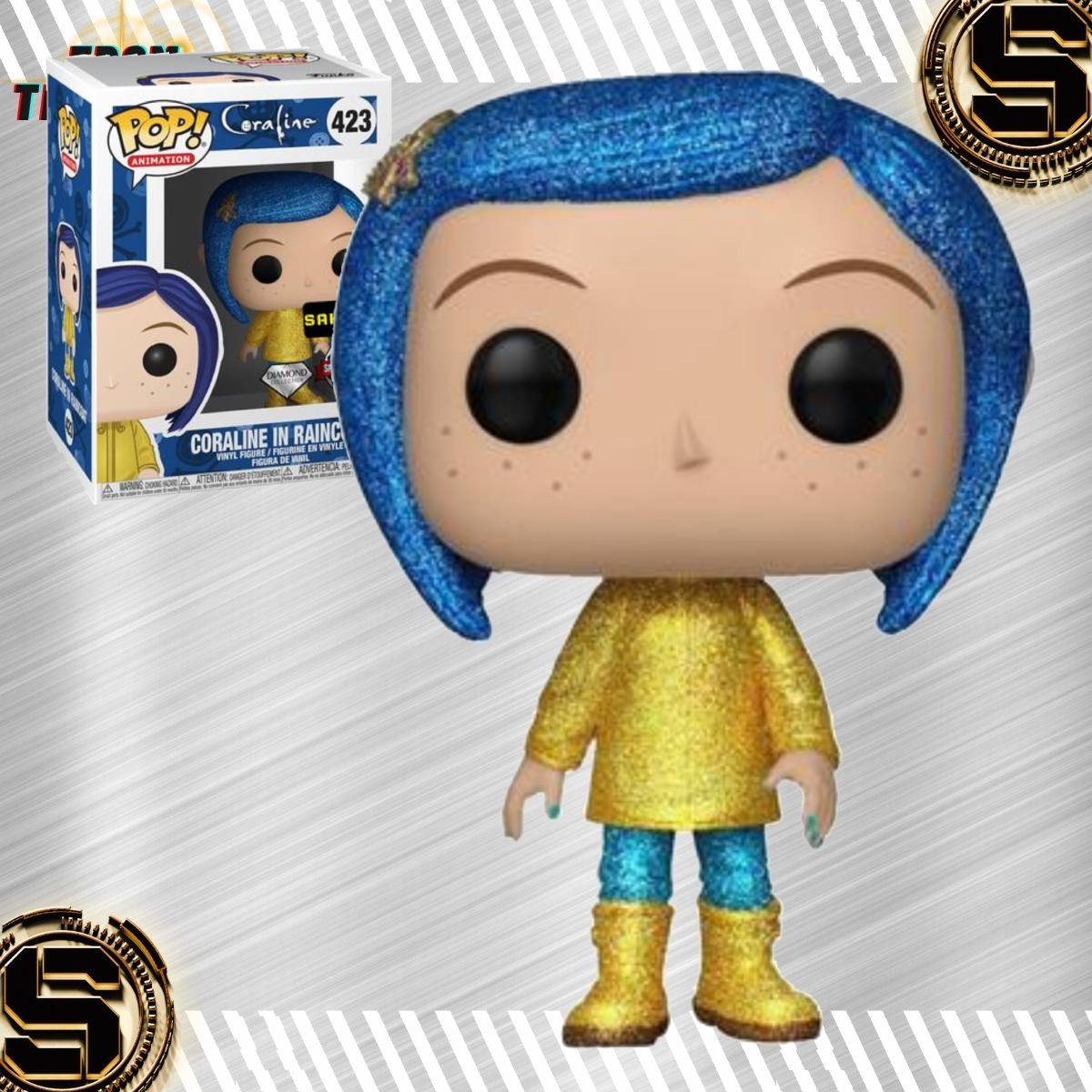 FUNKO POP ANIMATION CORALINE IN RAINCOAT 423 EDICIÓN ESPECIAL DIAMOND COLLECTION EXCLUSIVO SAHARIS