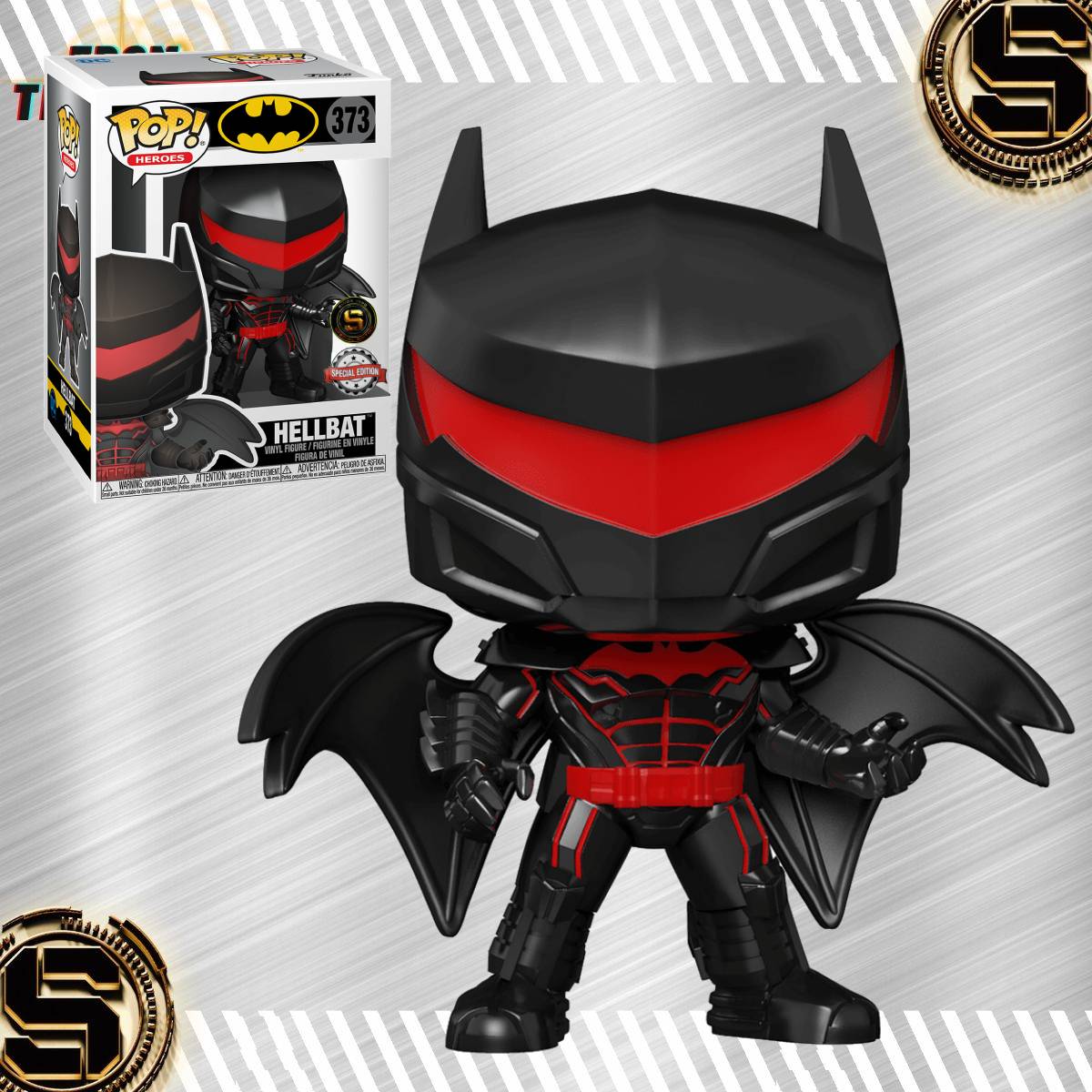 FUNKO POP DC HEROES BATMAN HELLBAT 373 EDICION ESPECIAL EXCLUSIVO SAHARIS