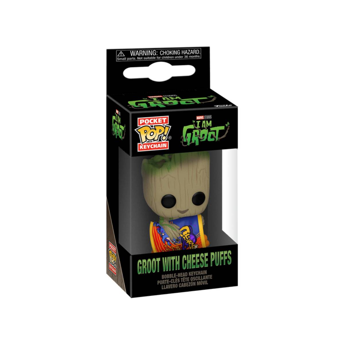FUNKO KEYCHAIN MARVEL STUDIO I AM GROOT GROOT WITH CHEESE PUFFS