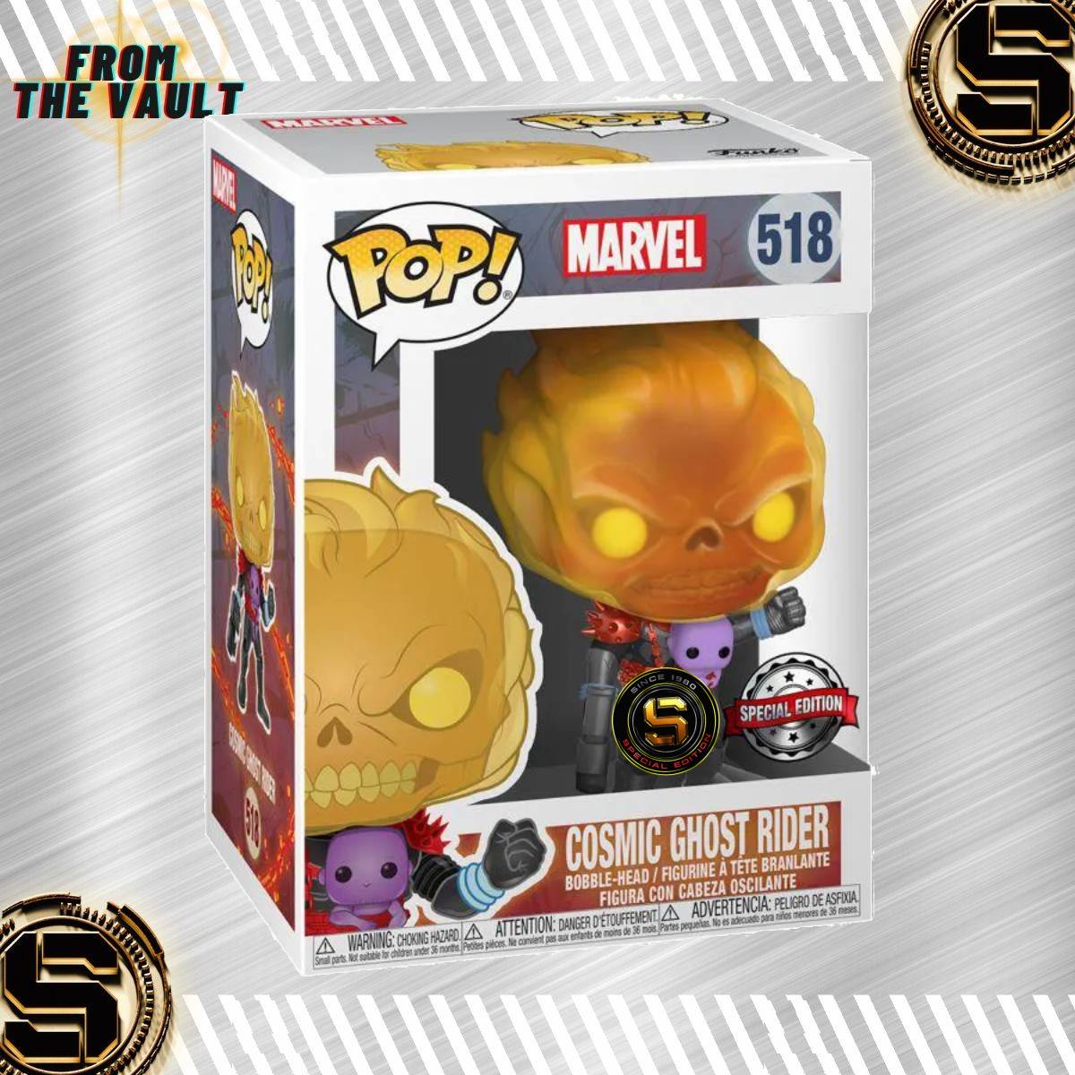 FUNKO POP MARVEL COMICS COSMIC GHOST RIDER 518 EXCLUSIVO SAHARIS