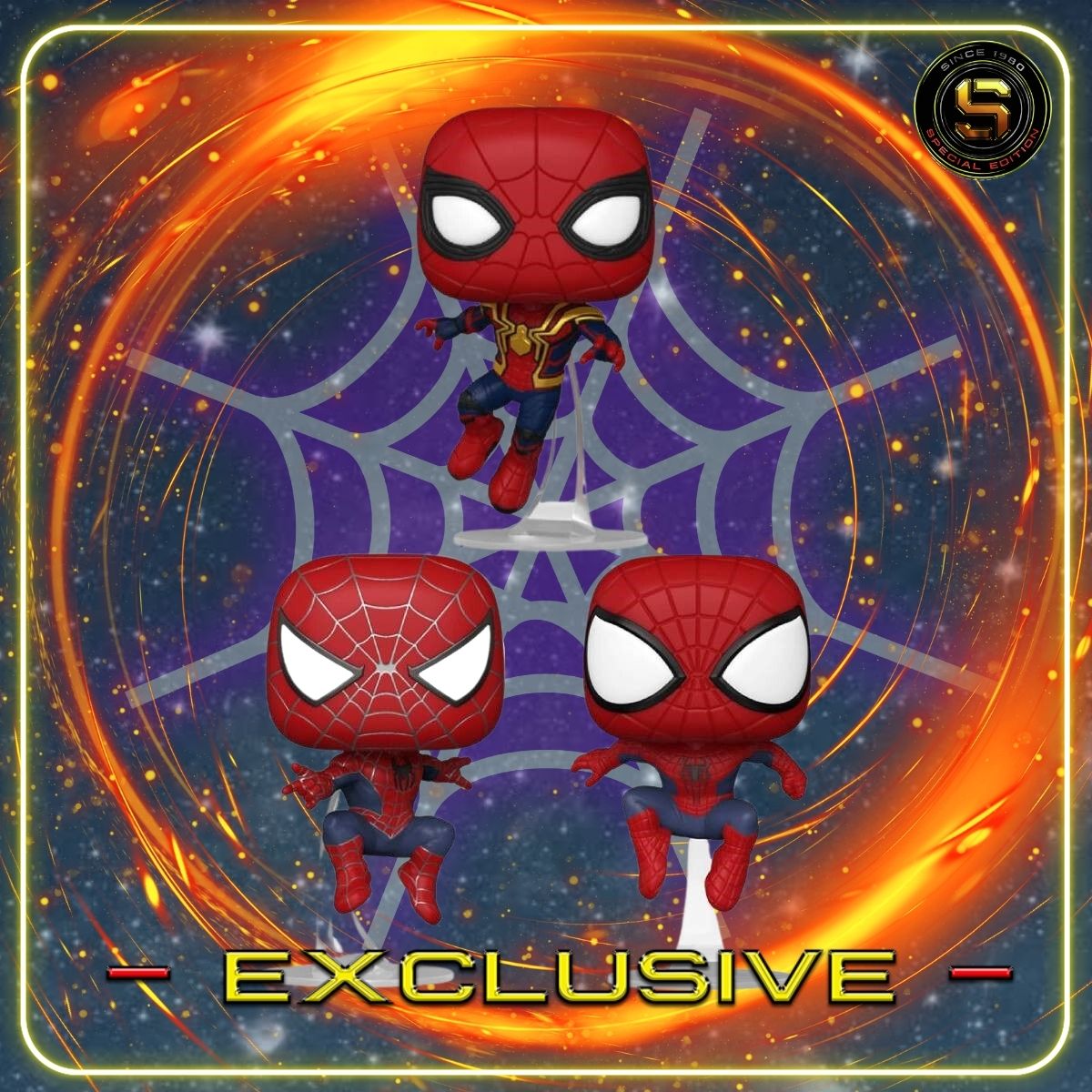 FUNKO POP MARVEL MOVIES SPIDERMAN NO WAY HOME SPIDERMAN 3 PACK EXCLUSIVO