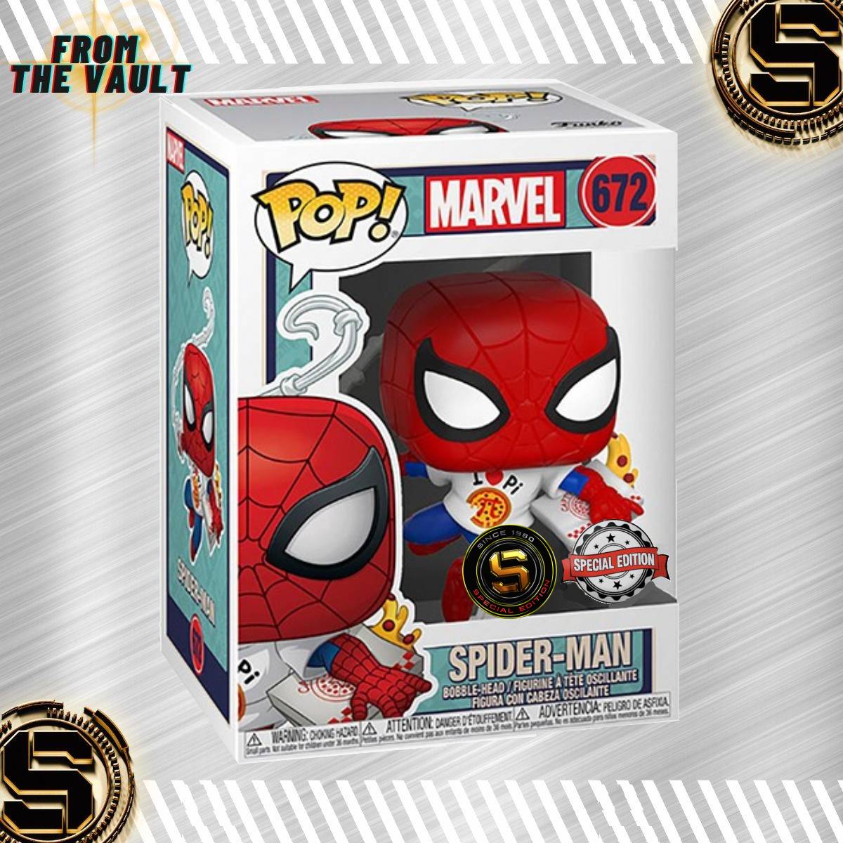 FUNKO POP MARVEL SPIDERMAN I LOVE PIZZA 672 EXCLUSIVO SAHARIS