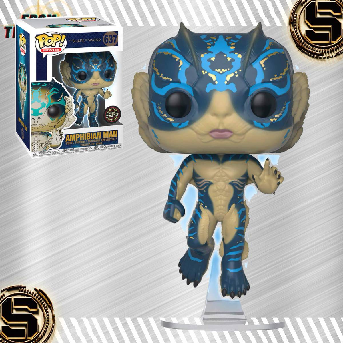 FUNKO POP MOVIES SHAPE OF WATER AMPHIBIAN MAN 637 CHASE