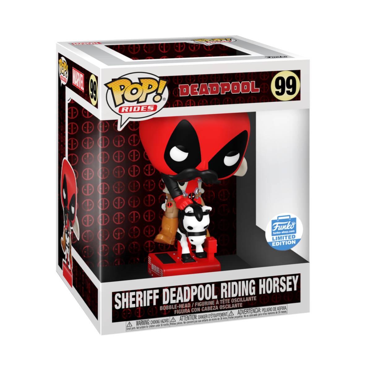 FUNKO POP RIDES MARVEL COMICS DEADPOOL SHERIFF DEADPOOL RIDING HORSEY 99