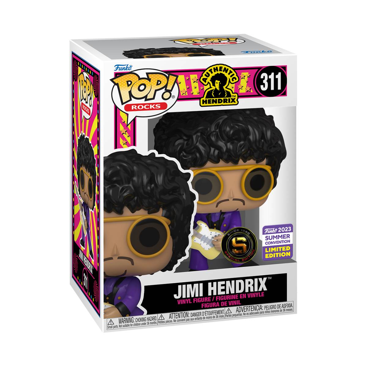 FUNKO POP ROCKS JIMI HENDRIX PURPLE SDCC 2023 EXCLUSIVO SAHARIS