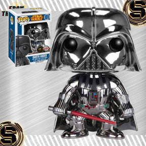 FUNKO POP STAR WARS DARTH VADER CHROME 01 EXCLUSIVO SAHARIS