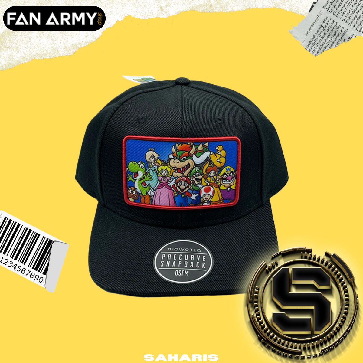 FAN ARMY GORRA SUPER MARIO PERSONAJES SUBLIMADA