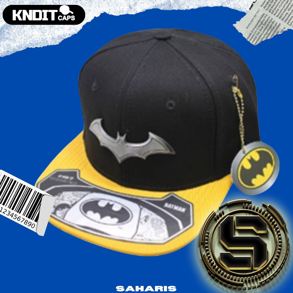 KNDIT GORRA DC BATMAN BATARANG LOGO NEGRA/AMARILLA