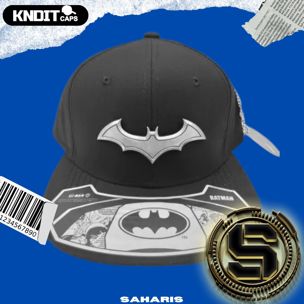 KNDIT GORRA DC BATMAN BATARANG LOGO NEGRA/NEGRA