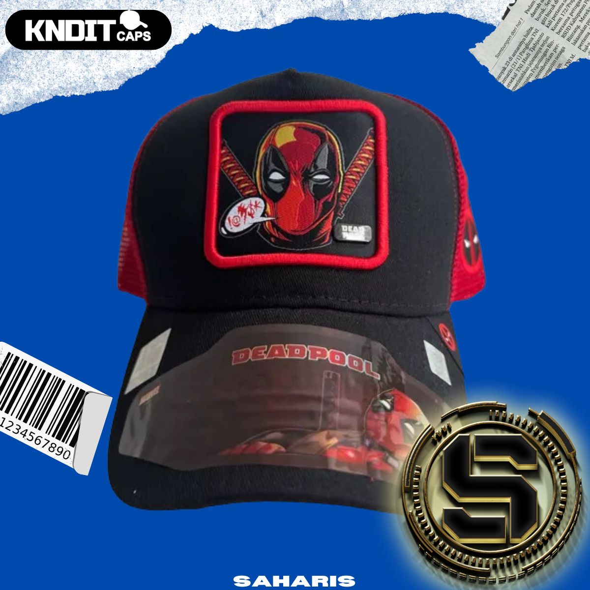 KNDIT GORRA MARVEL DEADPOOL CARA NEGRA