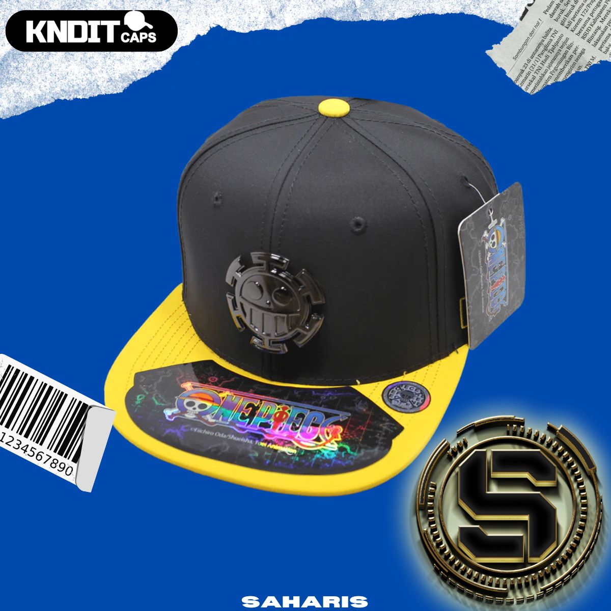 KNDIT GORRA ONE PIECE SOL LOGO NEGRA/AMARILLA