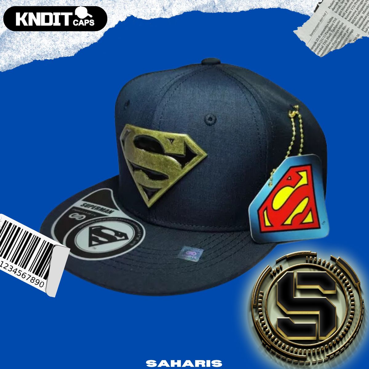 KNDIT GORRA DC SUPERMAN LOGO NEGRA/NEGRA