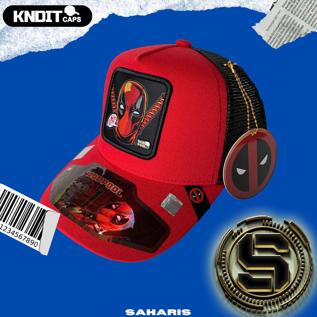 KNDIT GORRA MARVEL DEADPOOL CARA ROJA