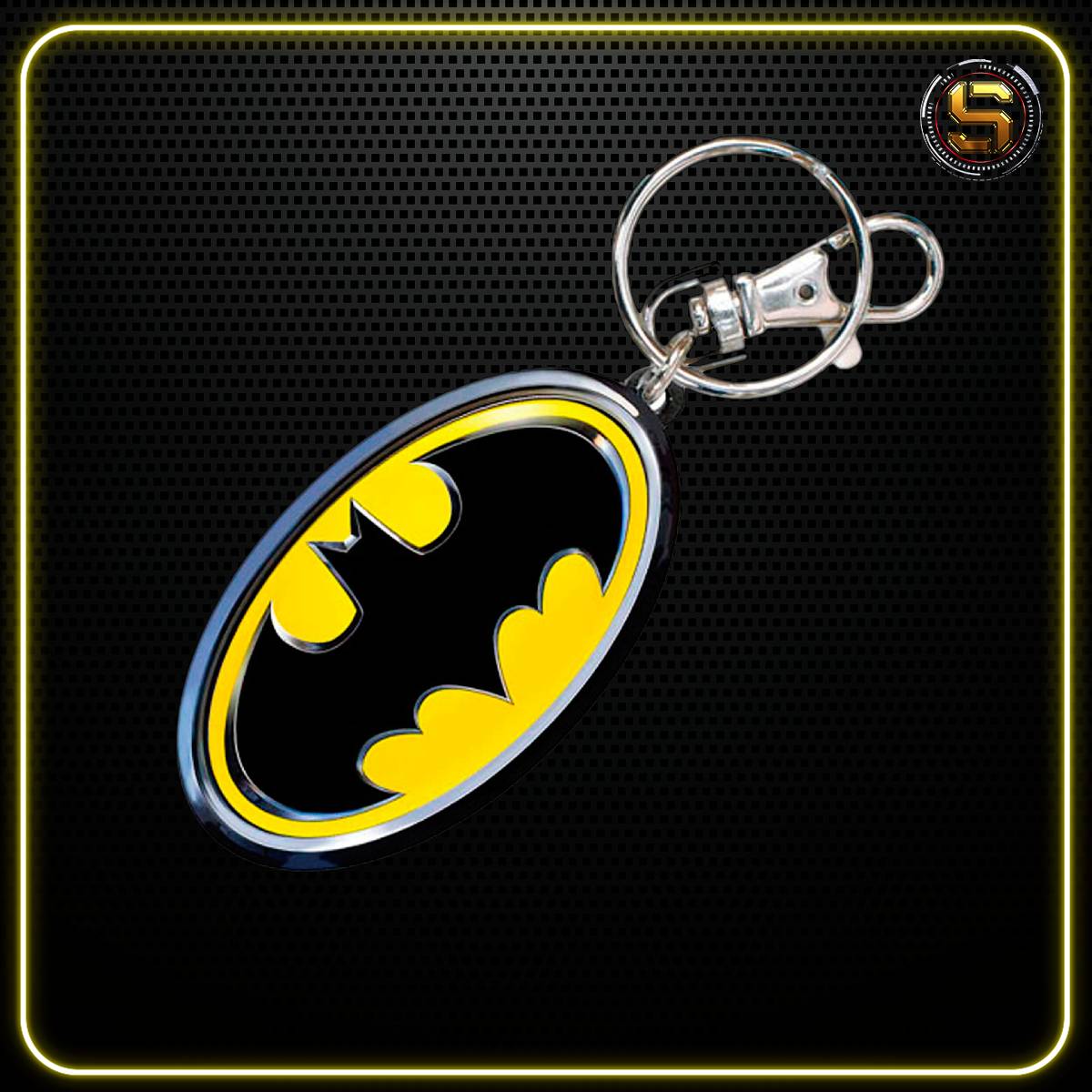 MONOGRAM DC BATMAN LOGO COLOR FILLED PEWTER KEY RING