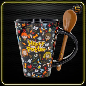 MONOGRAM HARRY POTTER KAWAII STYLE MUG W/ SPOON 100 FL OZ