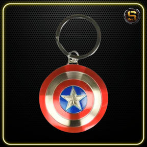 MONOGRAM MARVEL CAPTAIN AMERICA SHIELD COLORED PEWTER KEY RING