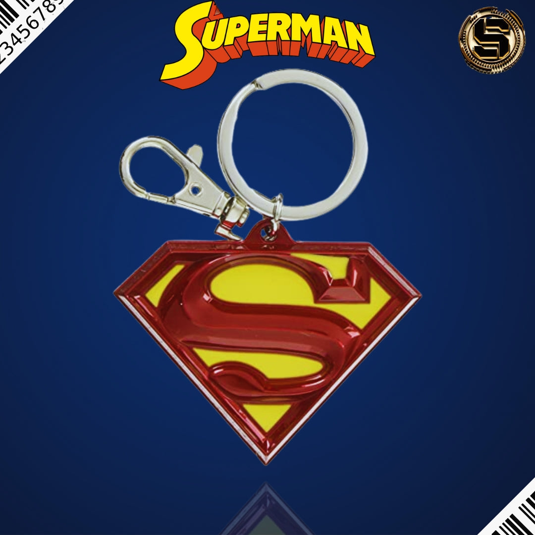 MONOGRAM DC SUPERMAN LOGO COLORED PEWTER KEY RING