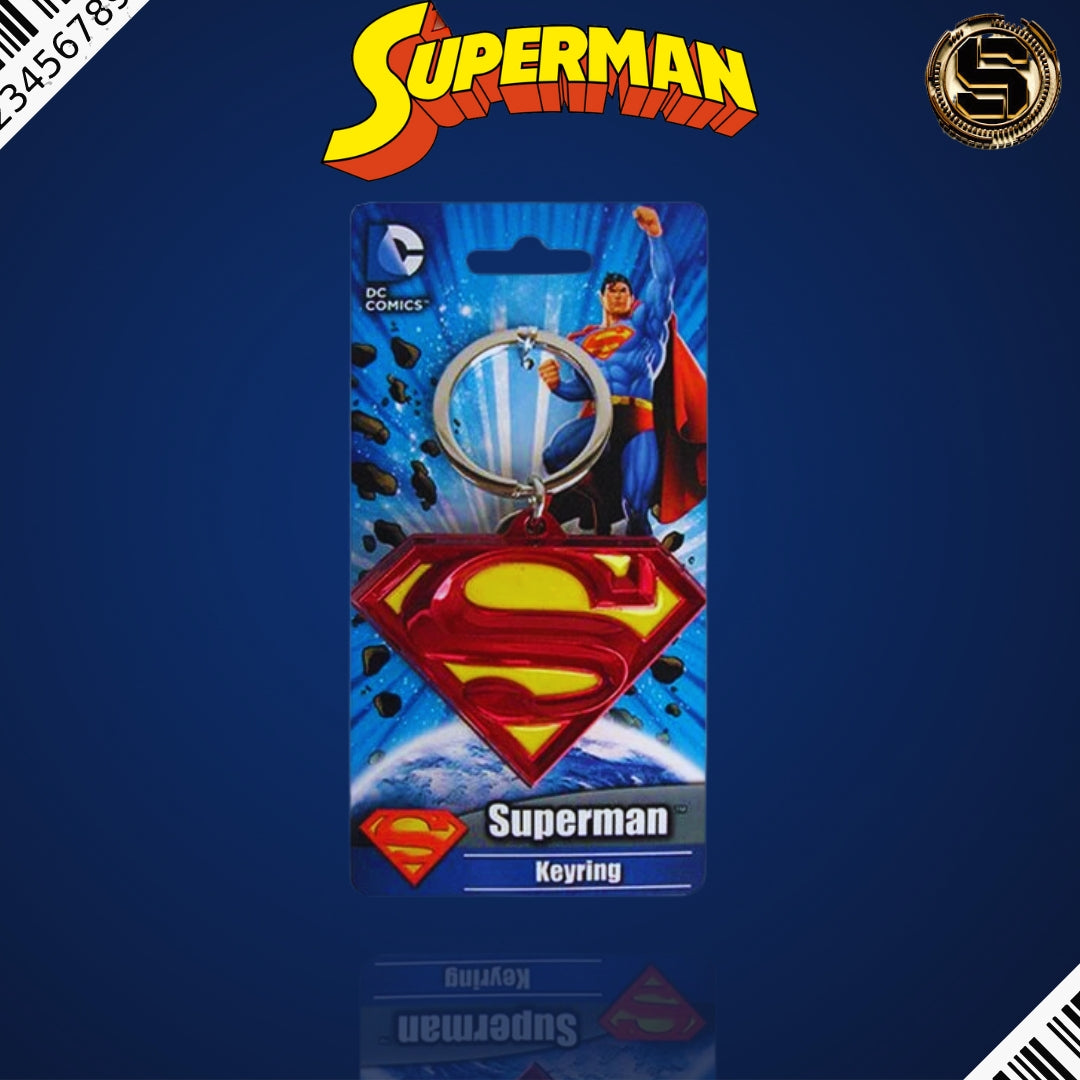 MONOGRAM DC SUPERMAN LOGO COLORED PEWTER KEY RING