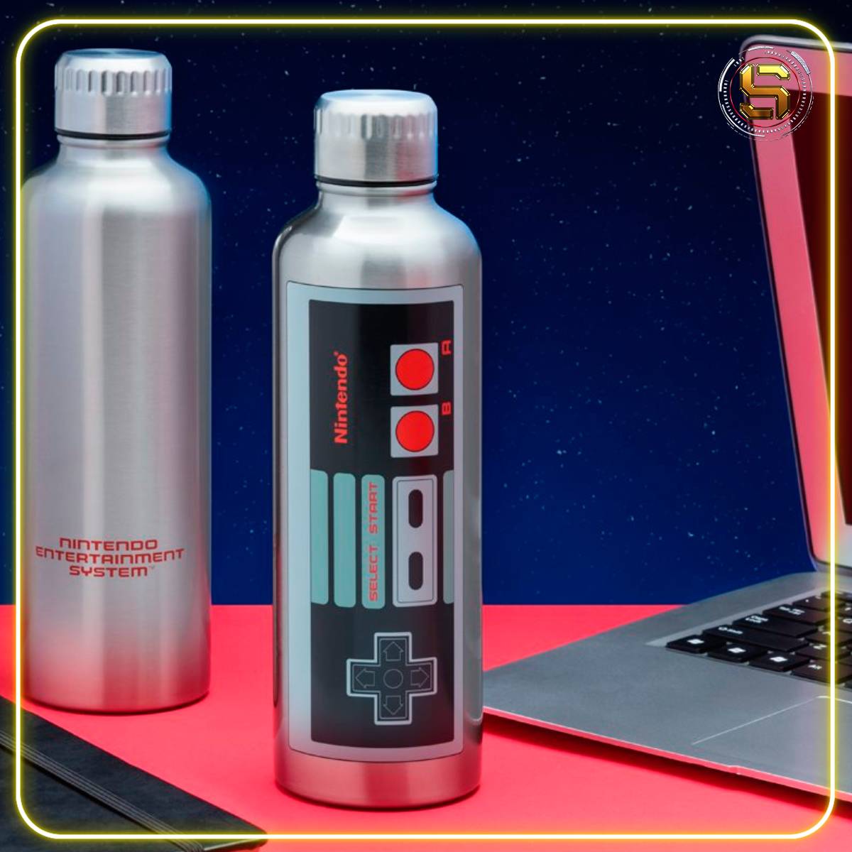 PALADONE GAMES NINTENDO NES METAL WATER BOTTLE