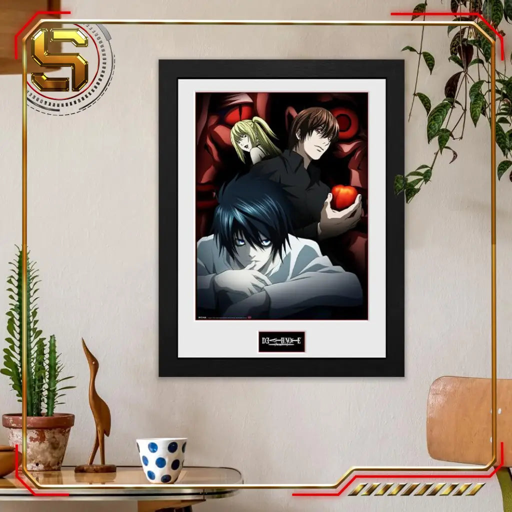 ABYSSE COLLECTIBLE ANIME DEATH NOTE LIGHT L AND MISA FRAMED PRINT