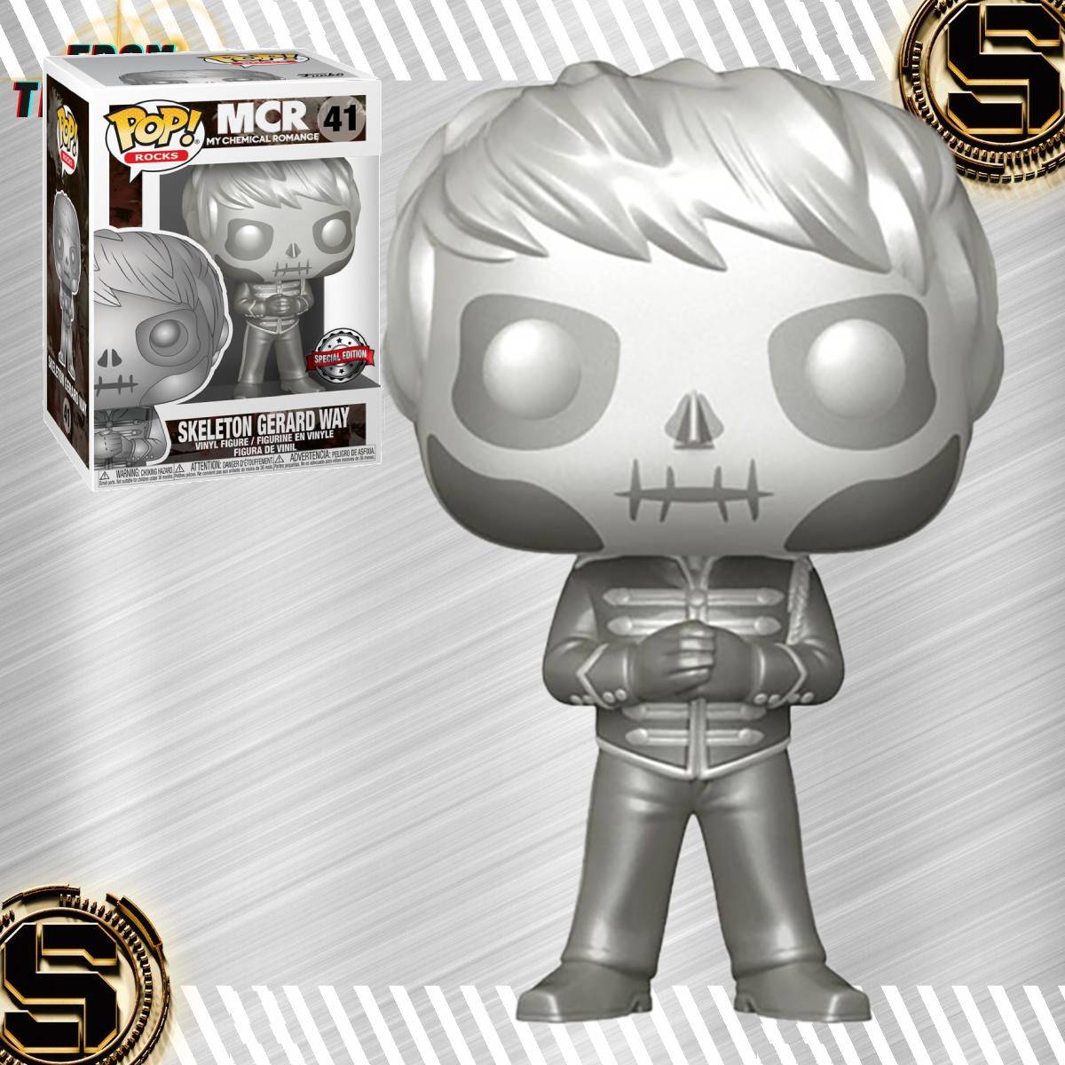 FUNKO POP ROCKS MCR MY CHEMICAL ROMANCE SKELETON GERARD WAY 41 EDICIÓN ESPECIAL EXCLUSIVO SAHARIS