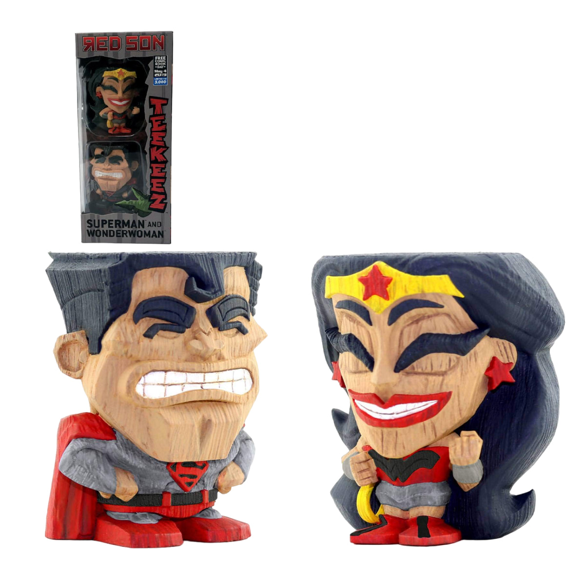 CRYPTO TEEKEEZ DC RED SON SUPERMAN AND WONDER WOMAN 2 PACK