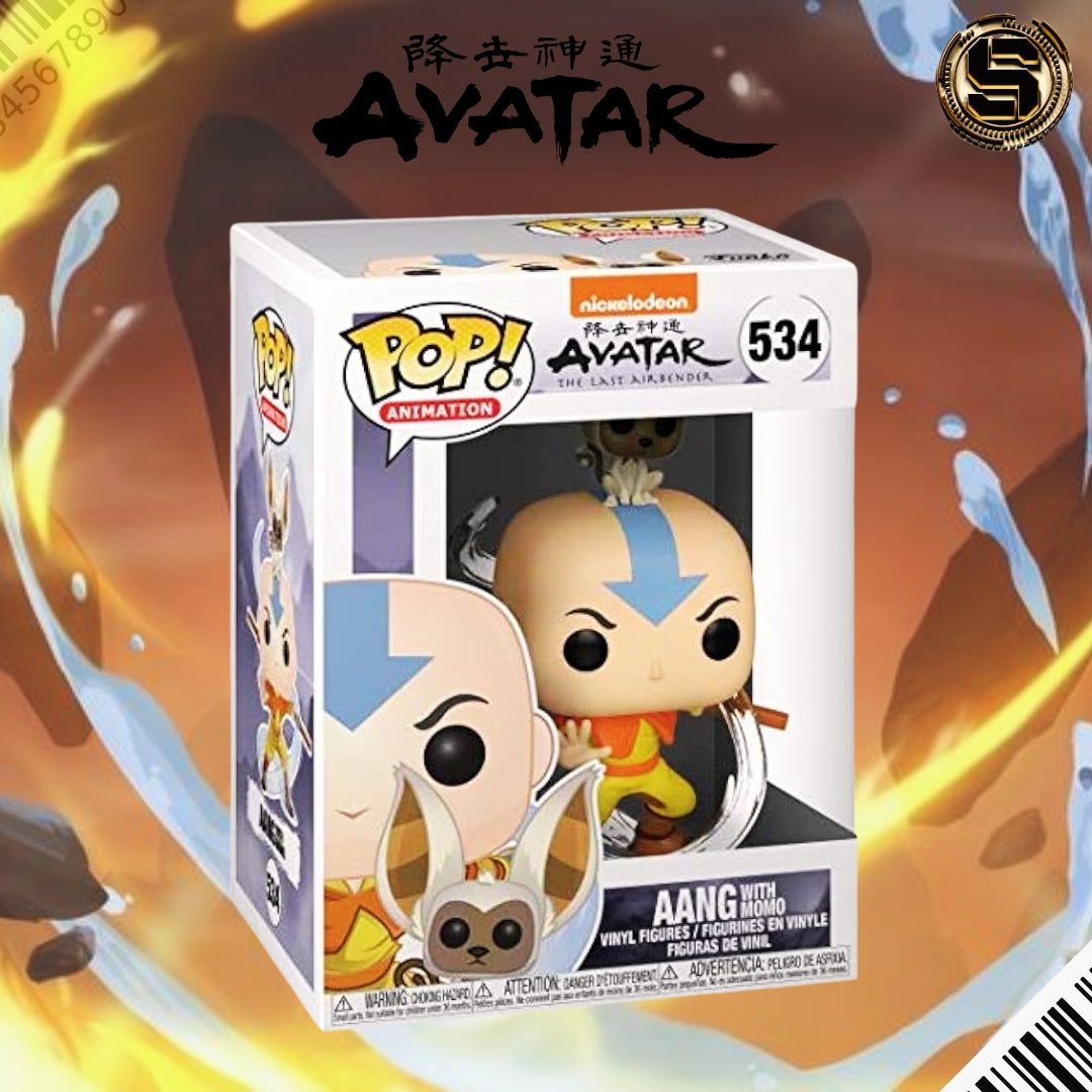 FUNKO POP ANIMATION AVATAR THE LAST AIRBENDER AANG WITH MOMO 534