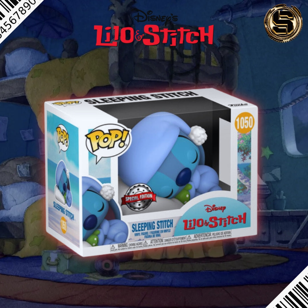 FUNKO POP DISNEY LILO & STITCH SLEEPING STITCH 1050 EDICIÓN ESPECIAL EXCLUSIVO SAHARIS