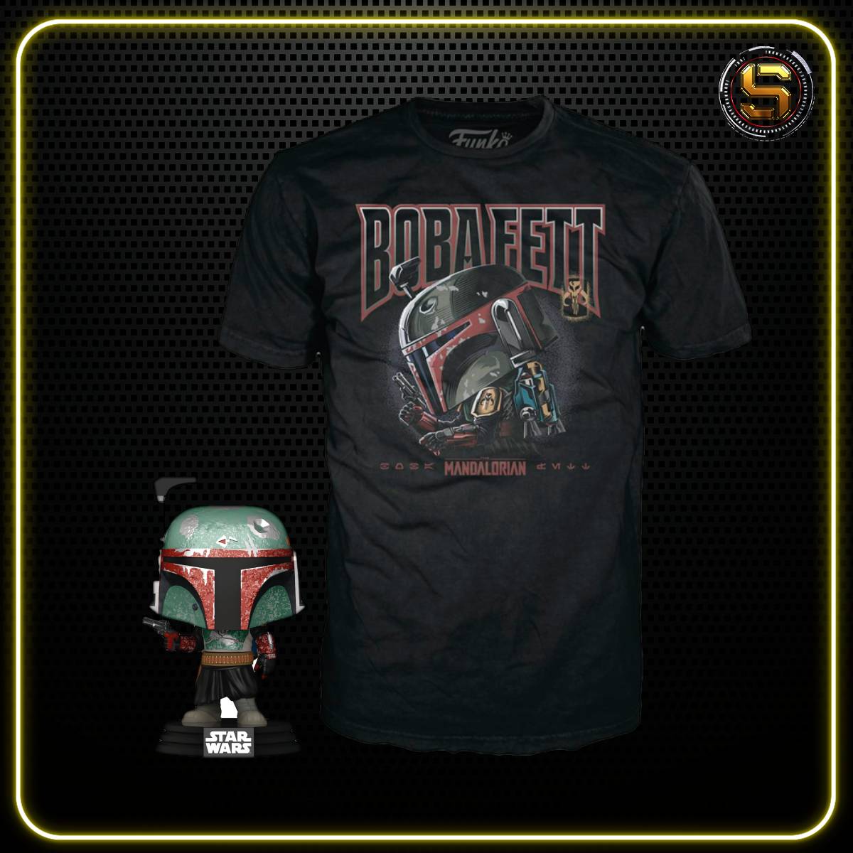 FUNKO POP & TEE STAR WARS BOBA FETT VIN FIG T/S L