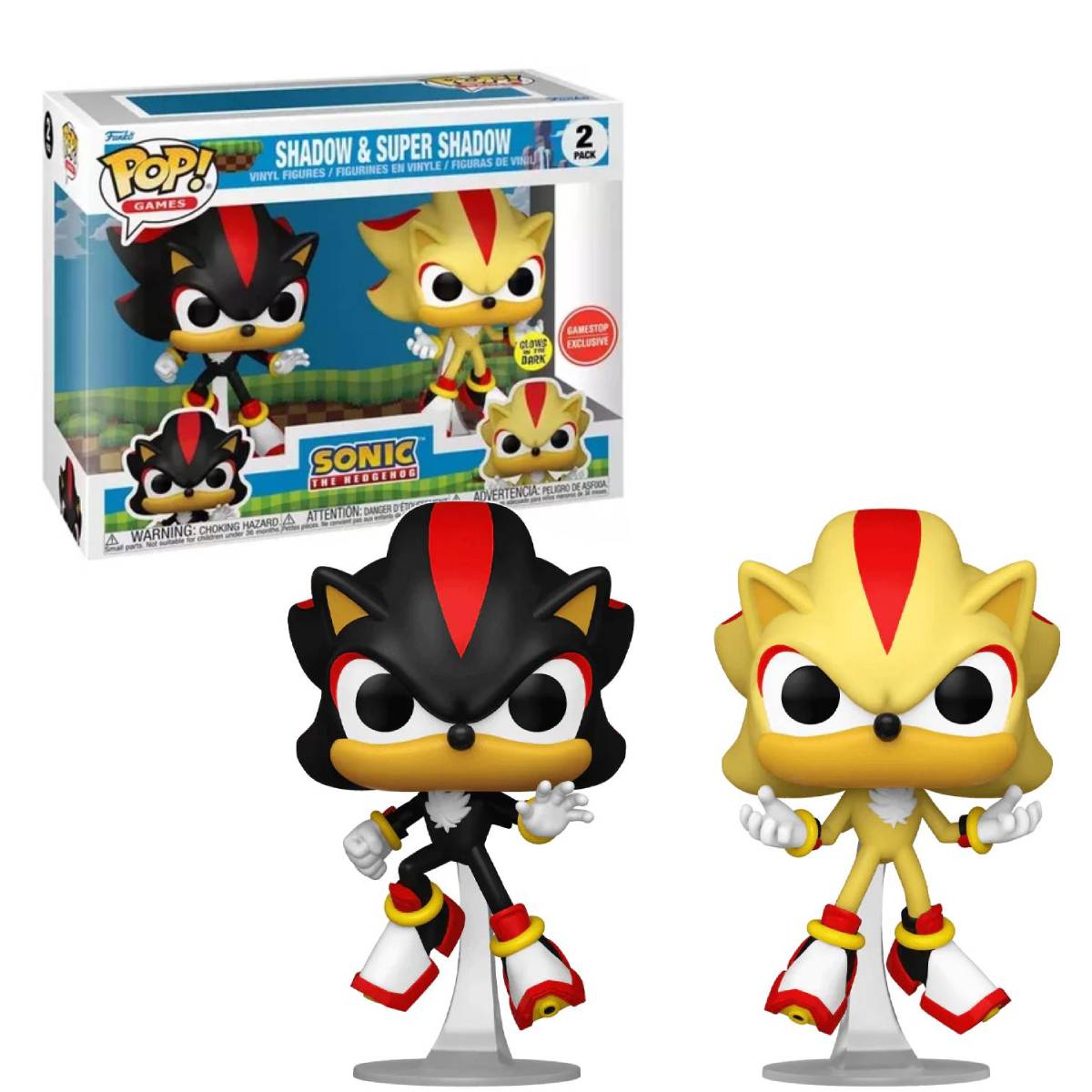 FUNKO POP GAMES SONIC THE HEDGEHOG SHADOW AND SUPER SHADOW 2 PACK GW