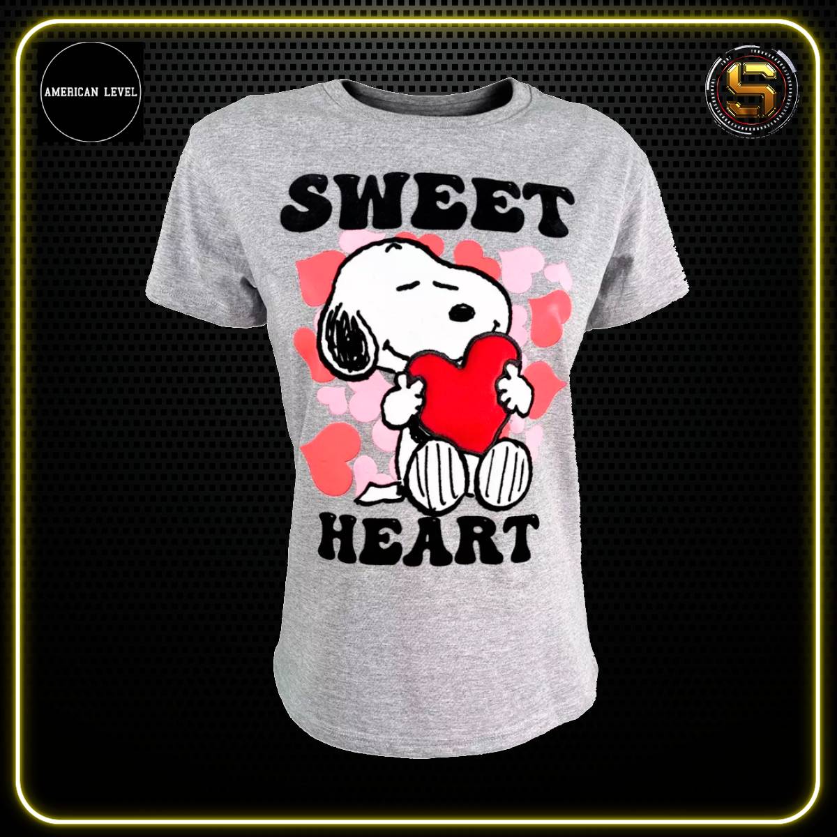 A LEVEL BLUSA PEANUTS SNOOPY CORAZON GRIS