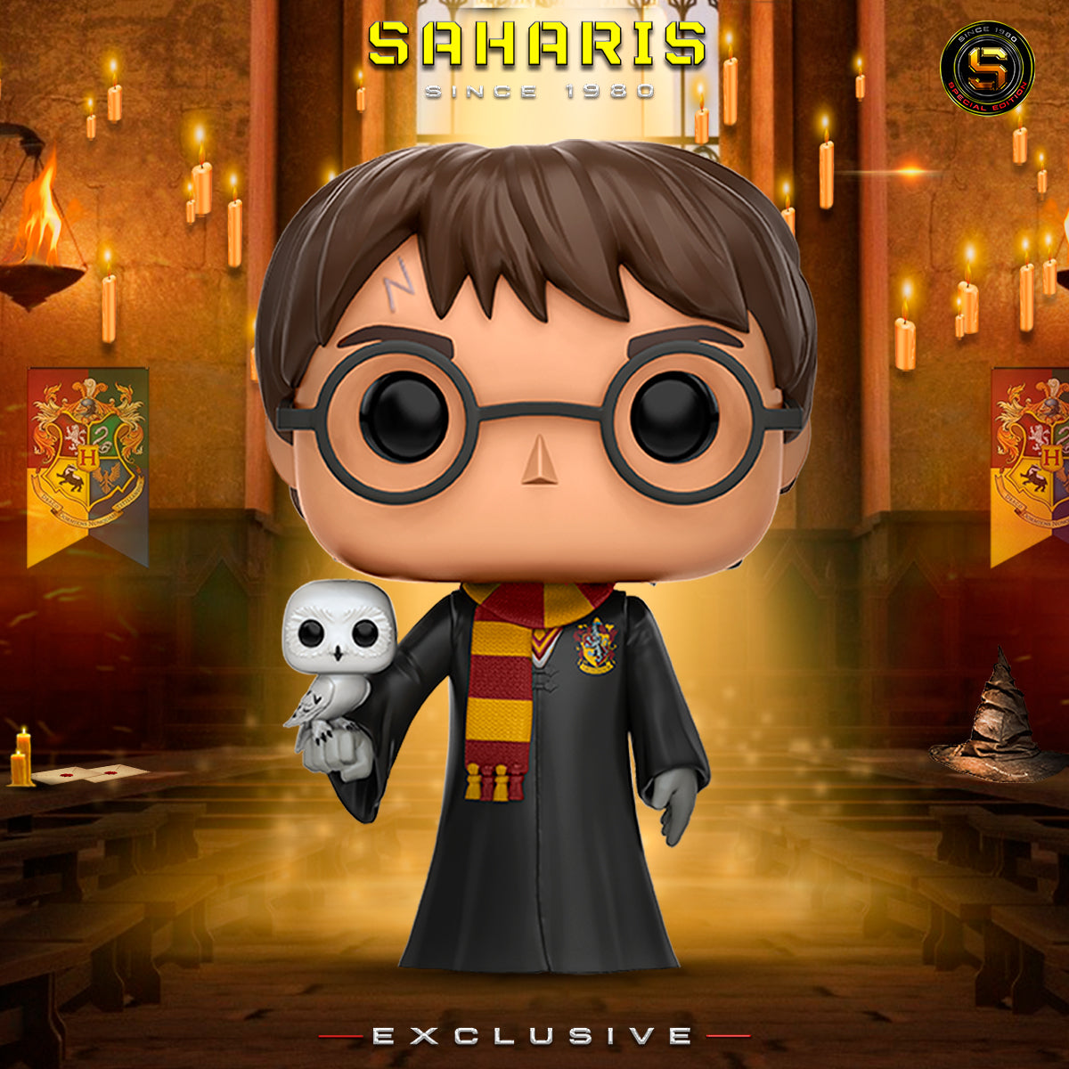 FUNKO POP MOVIES HARRY POTTER W/HEDWIG 31 EXCLUSIVO SAHARIS