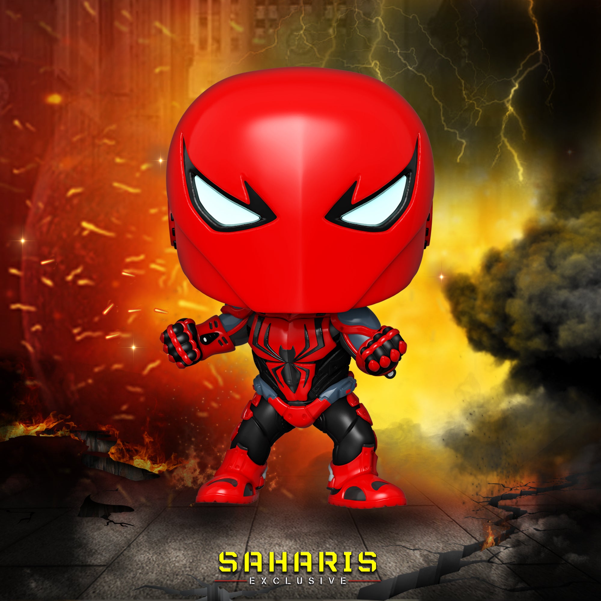 FUNKO POP MARVEL SPIDER-ARMOR MKIII 670 EDICION ESPECIAL EXCLUSIVO SAHARIS